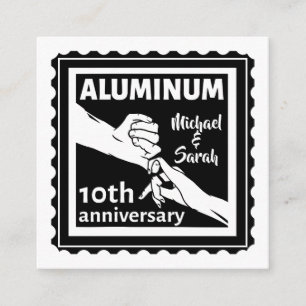 ALUMINUM traditional 10th wedding anniversary gift Enclosure Card