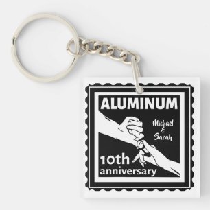 ALUMINUM traditional 10th wedding anniversary gift Key Ring
