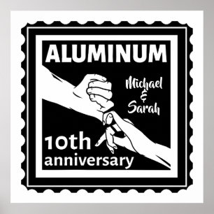 ALUMINUM traditional 10th wedding anniversary gift Poster
