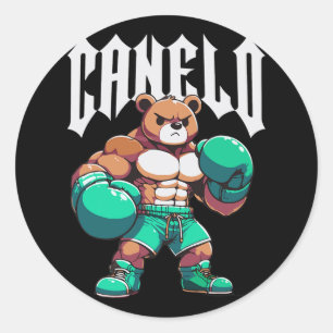 Alvarez Mexicano Boxing Bear Mexican Pride Patriot Classic Round Sticker