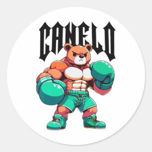 Alvarez Mexicano Boxing Bear Mexican Pride Patriot Classic Round Sticker