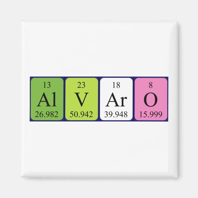 Alvaro periodic table name magnet (Front)