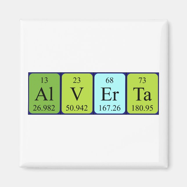 Alverta periodic table name magnet (Front)