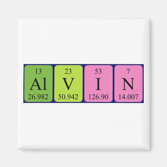 Alvin periodic table name magnet (Front)