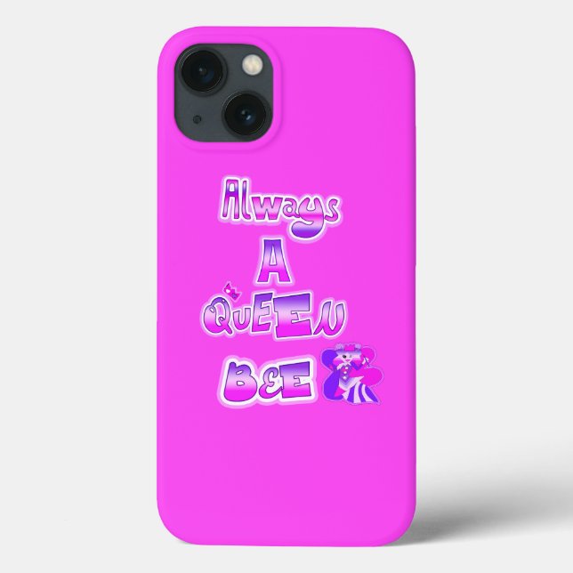 Always a queen bee hot pink Case-Mate iPhone case (Back)