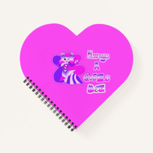 Always a queen bee hot pink heart notebook