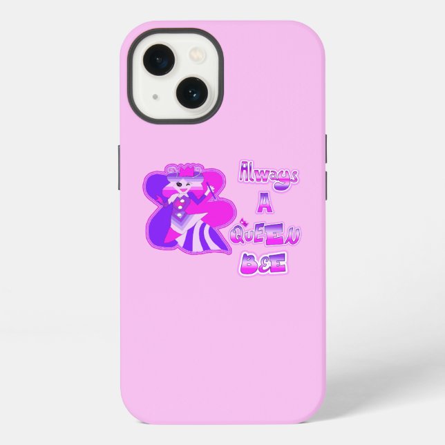 Always a queen bee light pink iPhone case (Back)
