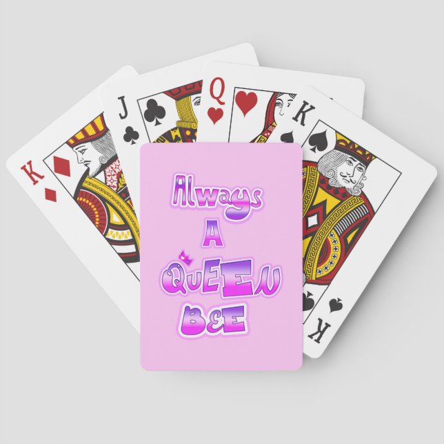 Always a queen bee light pink playing cards (Back)