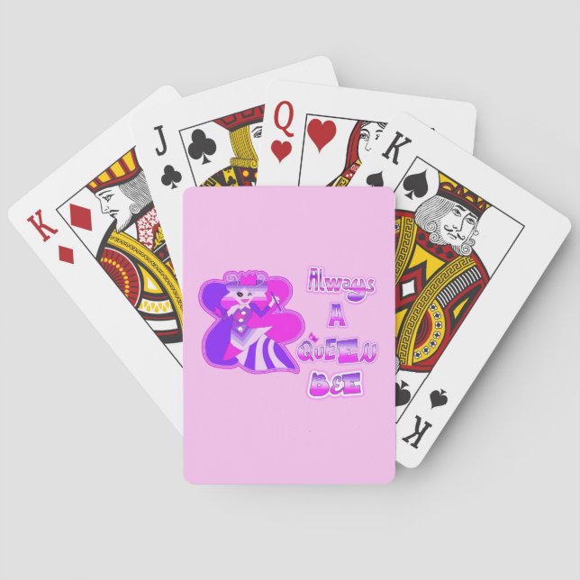 Always a queen bee light pink playing cards (Back)