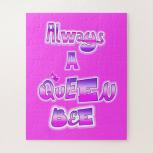 Always a queen bee pink jigsaw puzzle