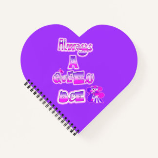 Always a queen bee purple heart notebook