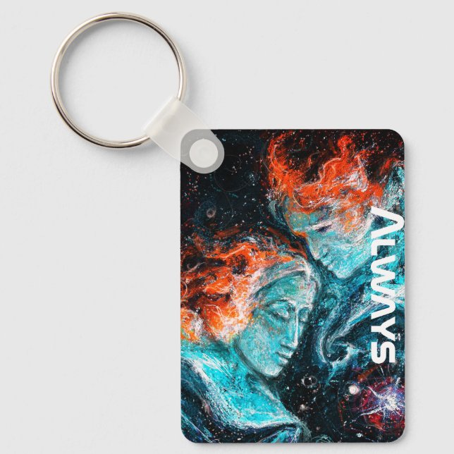 Always Across the Space Nebula Couple Key Ring (Front)