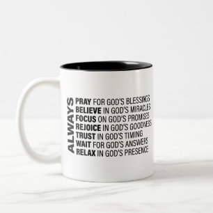 Always Aesthetic Christian Quotes God Art Gospel G Two-Tone Coffee Mug
