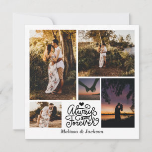Always And Forever 5 Photos Collage Valentine Holiday Card