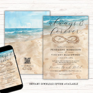 Always and Forever Beach Wedding Invitation