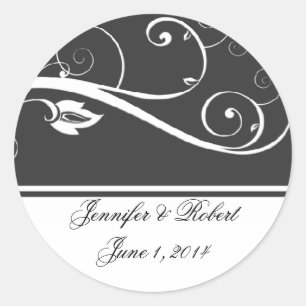 Always and Forever Charcoal Black Colour Band Classic Round Sticker