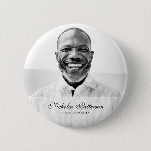 Always and Forever Classic Simple Photo Memorial 6 Cm Round Badge