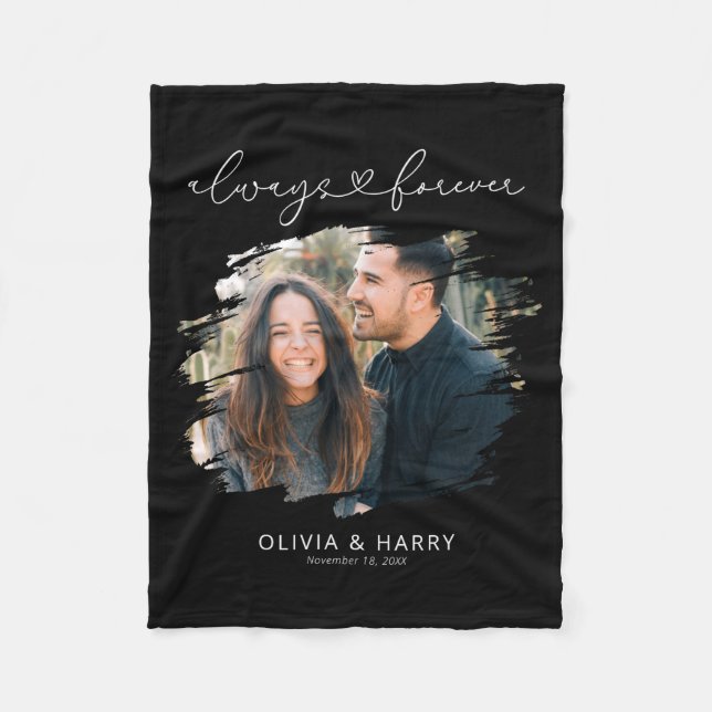 Always And Forever Couple Photo  Fleece Blanket (Front)