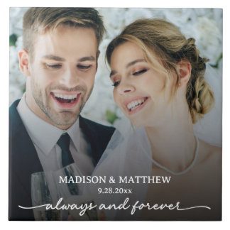 Always and Forever Custom Wedding Photo Ceramic Tile