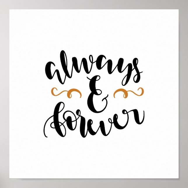 Always and forever - love wall art quote (Front)