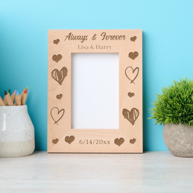 Always and Forever Personalised Romantic Etched Frames (Front)