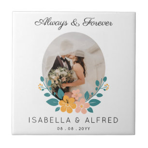 Always and Forever Personalised Wedding Ceramic Tile