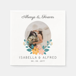 Always and Forever Personalised Wedding Napkin