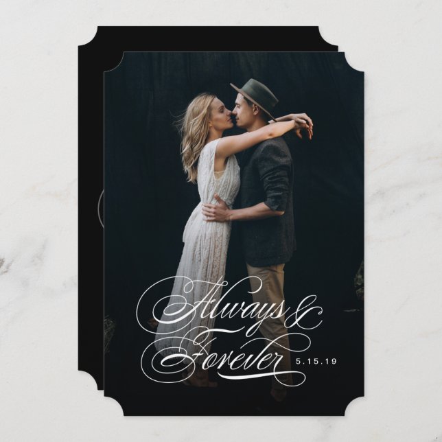 Always and Forever Photo Wedding Invitation (Front/Back)