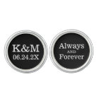 Always and Forever Wedding Black Monogram Groom