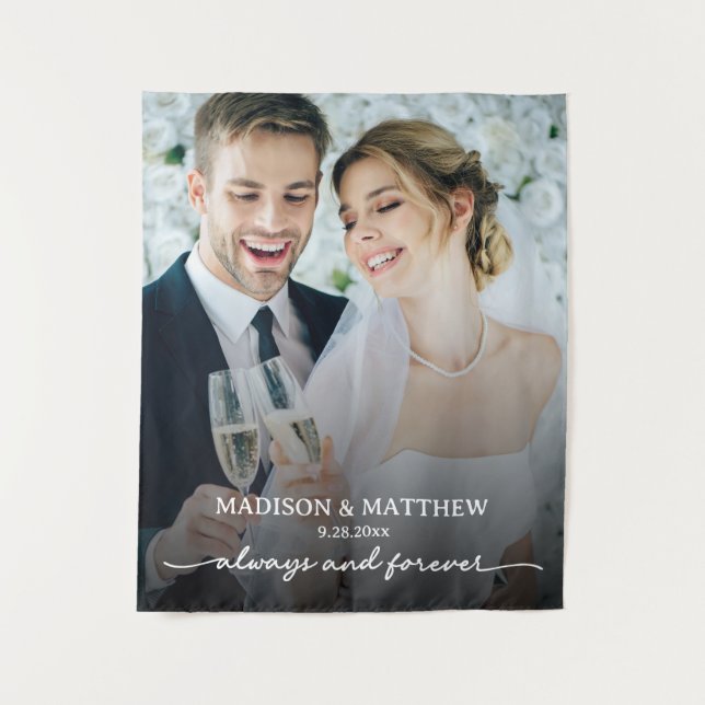 Always and Forever Wedding Photo Tapestry (Front)