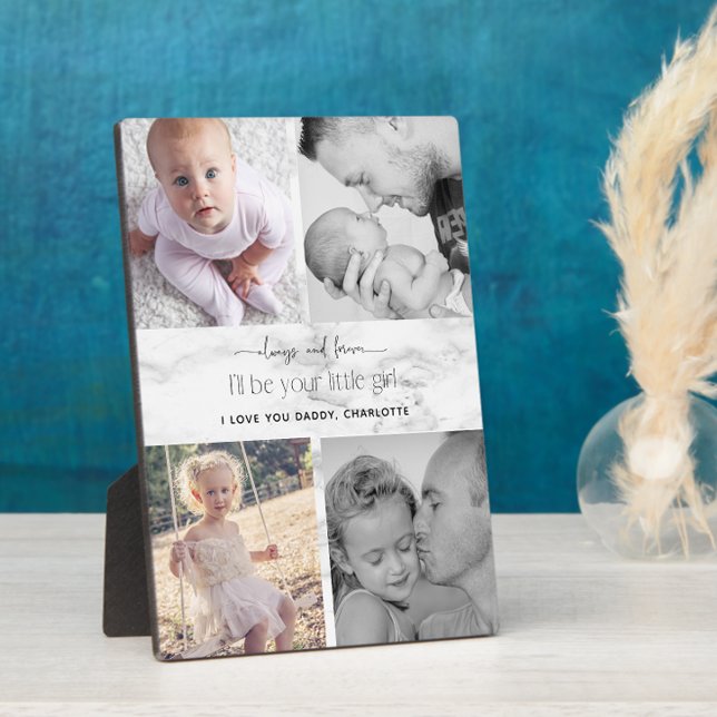 Always and Forever Your Little Girl Photo Collage Plaque (Easily personalize this photo collage plaque for a Father's Day gift he'll treasure)