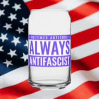 Always Antifascist Can Glass – Clear Blue