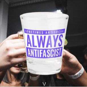 Always Antifascist Shot Glass – Blue Bold