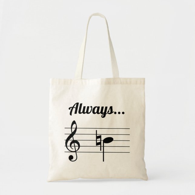 Always B Natural Musical Pun Funny Tote Bag (Front)