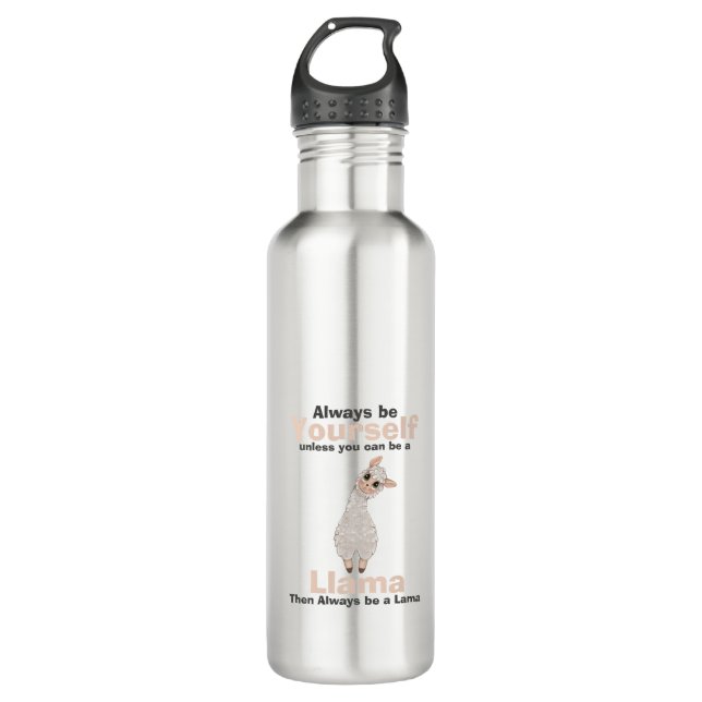 Always Be a Llama Animal Lover 710 Ml Water Bottle (Front)