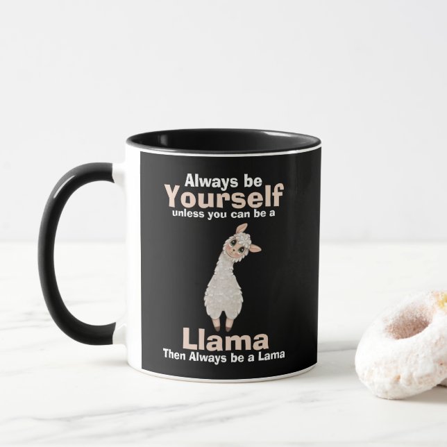 Always Be a Llama Animal Lover Mug (With Donut)