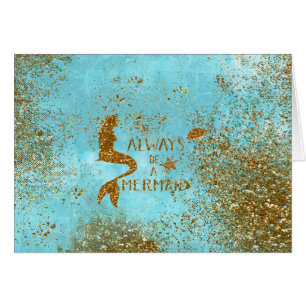 Always be a mermaid- gold glitter mermaid vision