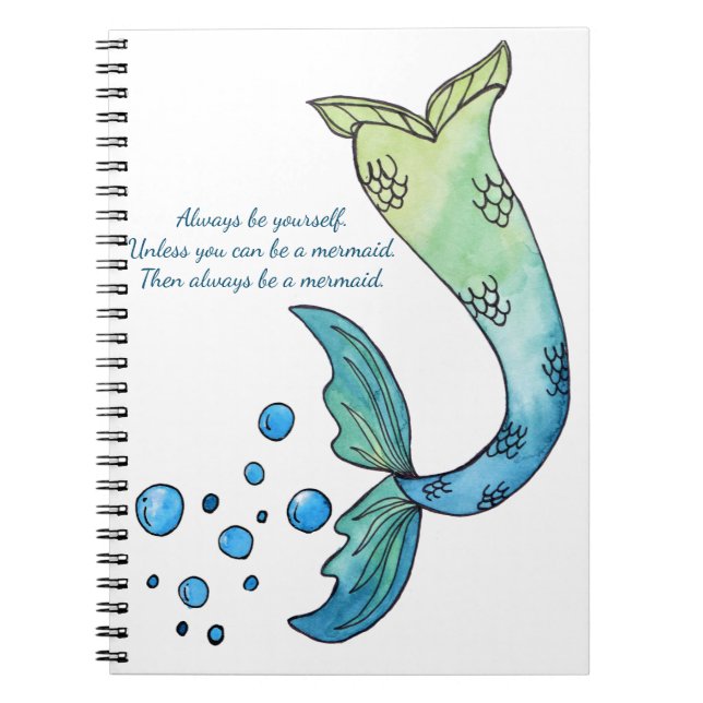 Always be a mermaid notebook (Front)