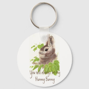 Always be my Hunny Bunny Rabbit Quote Key Ring
