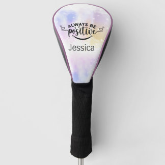 Always Be Positive Purple Yellow  Golf Head Cover
