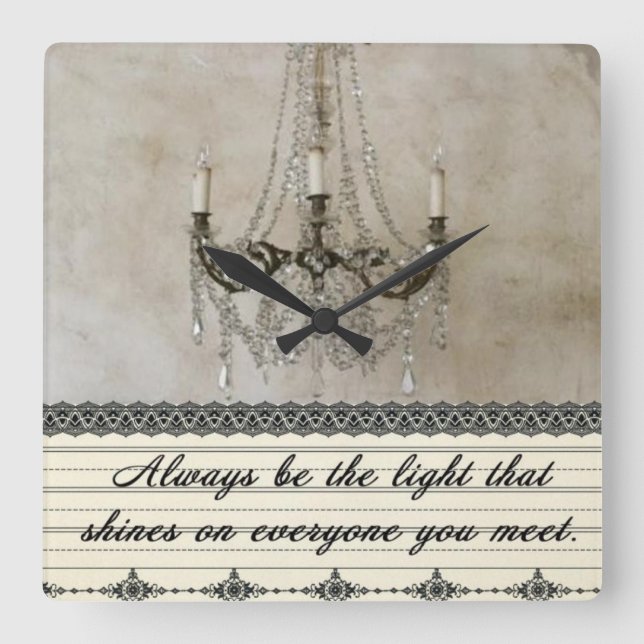 Always be the Light Square Wall Clock (Front)