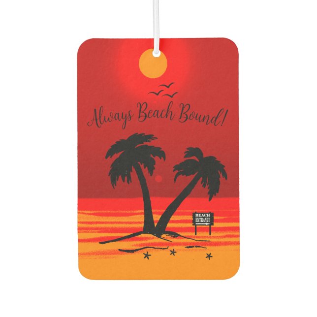  Always Beach Bound, Sizzling Sunset Car Air Freshener (Front)