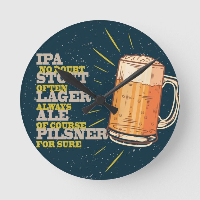 Always Beer Round Clock (Front)