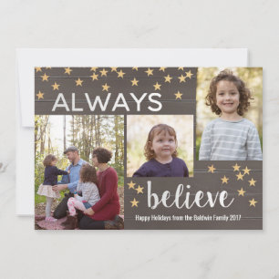 Always Believe Personalised Christmas Photo Card
