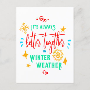 Always Better Together in Winter Weather Xmas, ZSG Holiday Postcard
