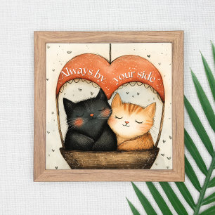 Always by Your Side Cosy Cat Balloon Ride Poster