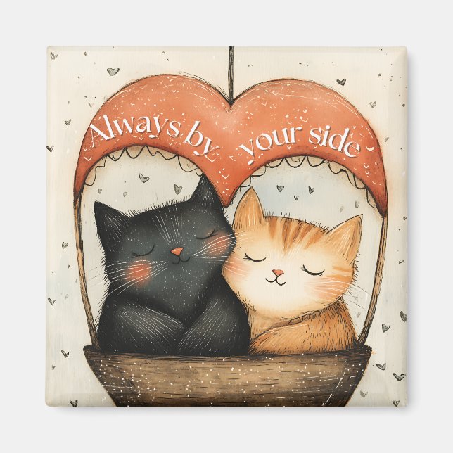 Always by Your Side Cosy Cats Balloon Ride Magnet (Front)