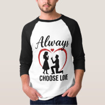 Always Choose Love Men’s 3/4 Sleeve Raglan Basebal
