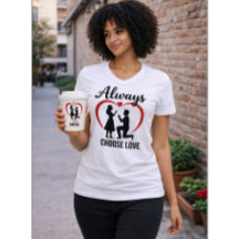 Always Choose Love Women’s V-Neck T-Shirt | Freefi