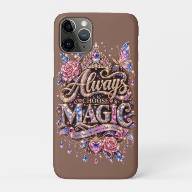 Always Choose Magic Sparkle Crystal Design Case-Mate iPhone Case (Back)